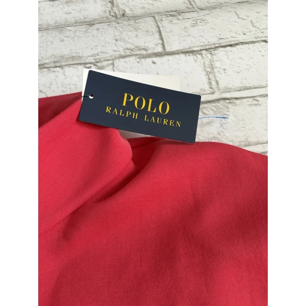Men's Polo Ralph Lauren Salmon Red‎ Fleece Snap Closure Sweatshirt  XXL